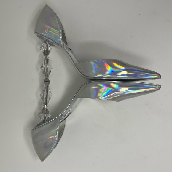 Steve Madden Jessica Rich Talia Holographic Silver Heel pump Crystal Detail 8.5 - Picture 4 of 6